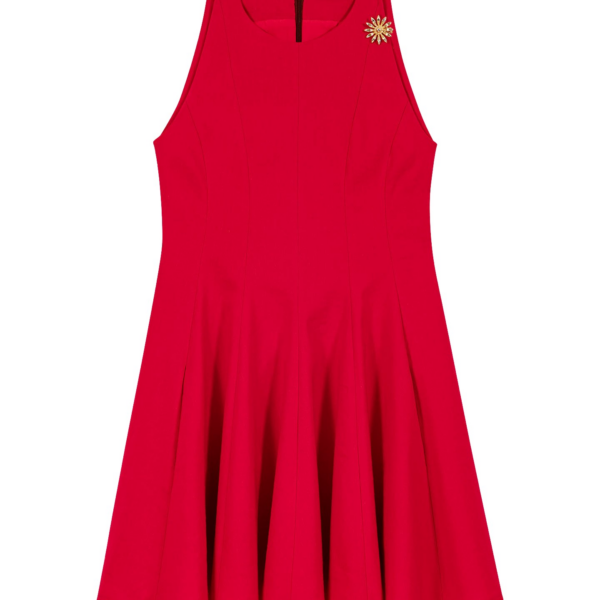 Maje Short Flared Linen-Blend Dress