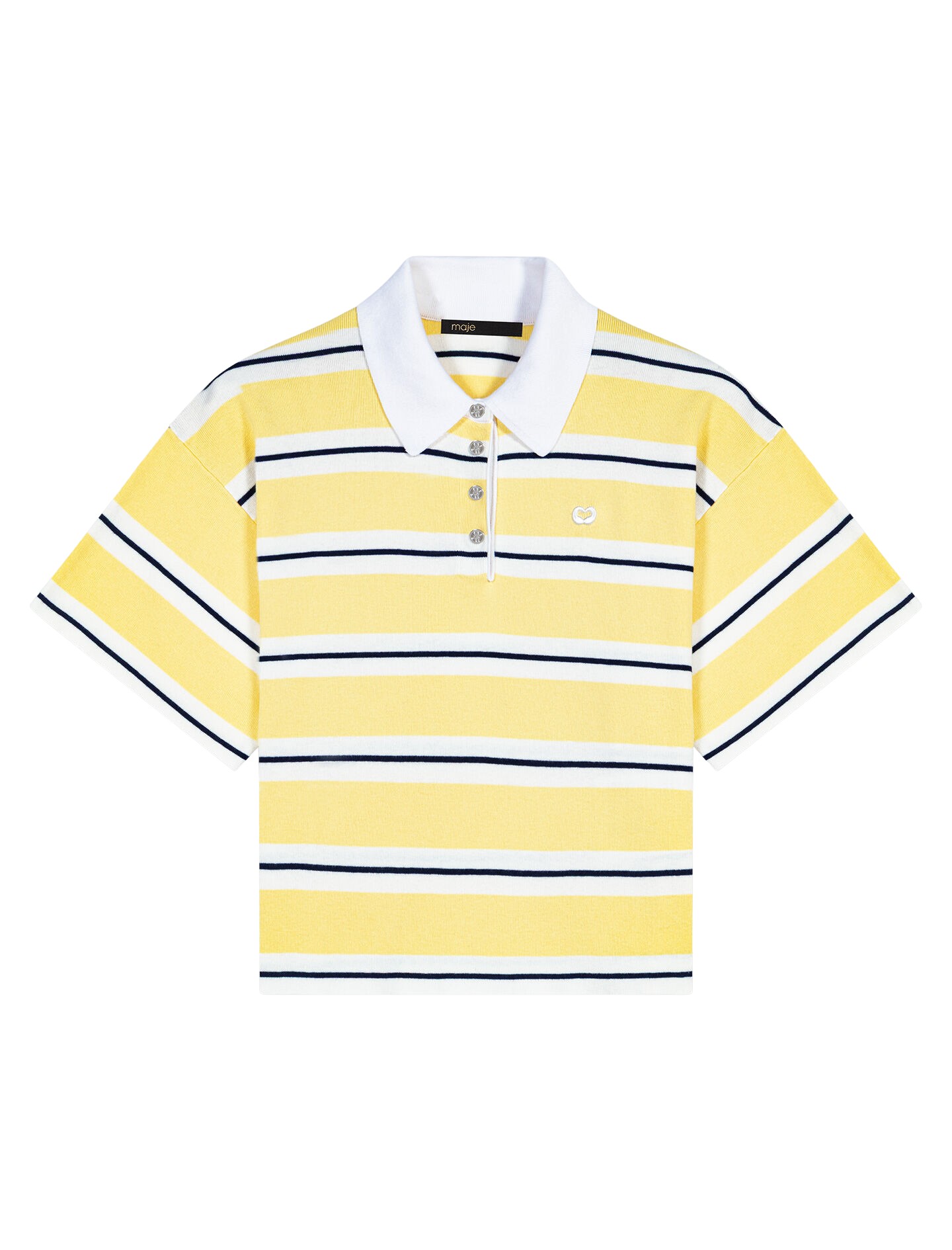 Maje-Striped-Short-Sleeve-Polo16586_nobg Maje Polo Parisian Accessible Luxury Clothing at Luxury Shoes