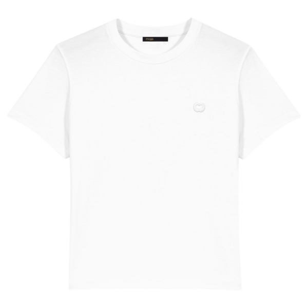 Maje T-Shirt With Small Embroidered Logo Top