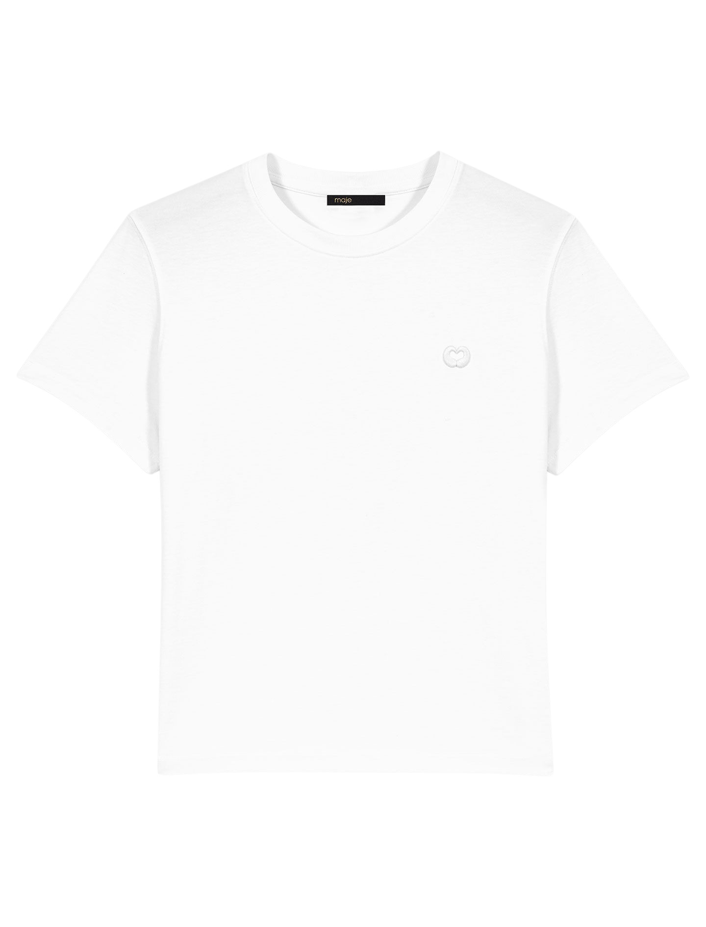 Maje-T-Shirt-With-Small-Embroidered-Logo86600_nobg Maje T-shirt Parisian Accessible Luxury Clothing at Luxury Shoes