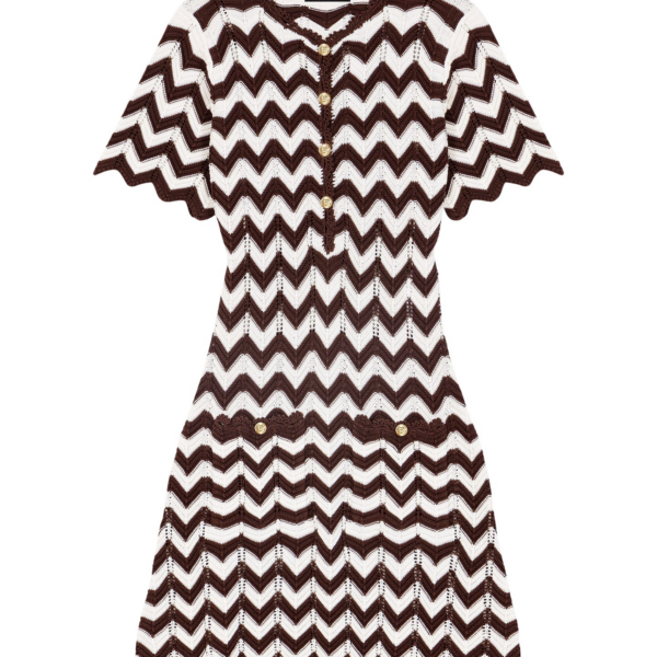Maje Zigzag Crochet Dress