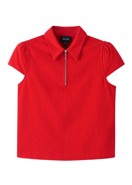 ME+EM Cap Sleeve Polo Tee