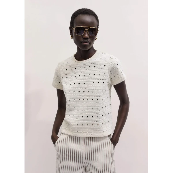 Pointelle Cotton - Tops - Intelligent British Fashion at Luxury Shoes 