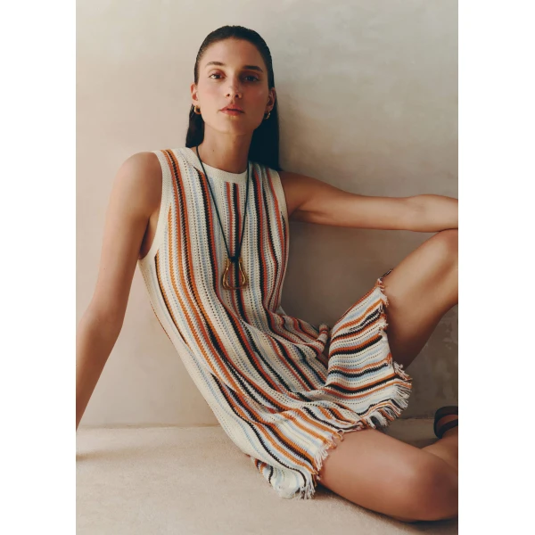 Stripe Cotton Knit - Dresses - Intelligent British Fashion at Luxury Shoes 