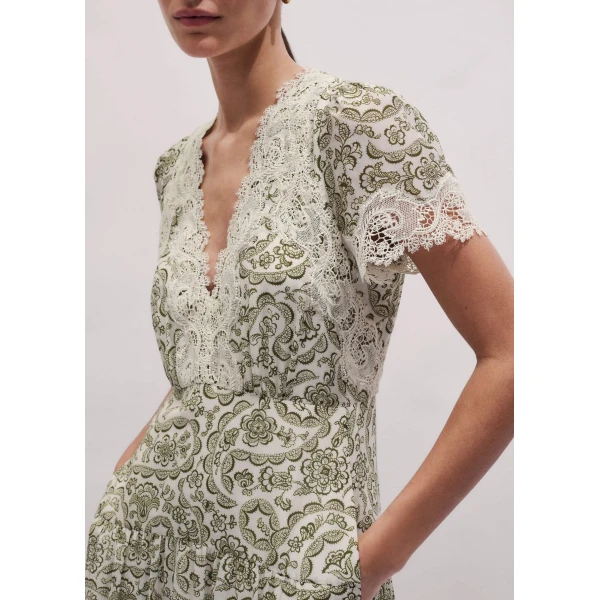 ME+EM Lace Trim Maxi Dress
