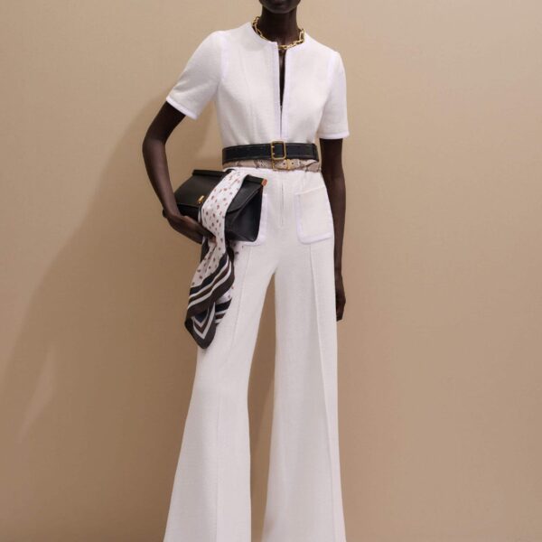 Me and Em Leg Elongator Jumpsuit
Textured Tweed, view 2