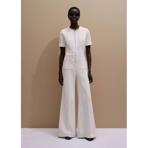 Textured Tweed - Jumpsuit - Intelligent British Fashion at Luxury Shoes 