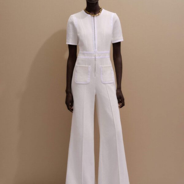 Me and Em Leg Elongator Jumpsuit
Textured Tweed, view 6