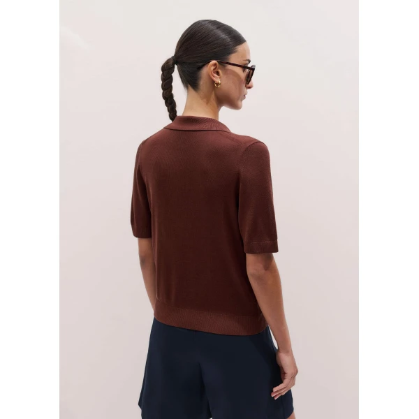 ME+EM Luxe Knit Polo Tee