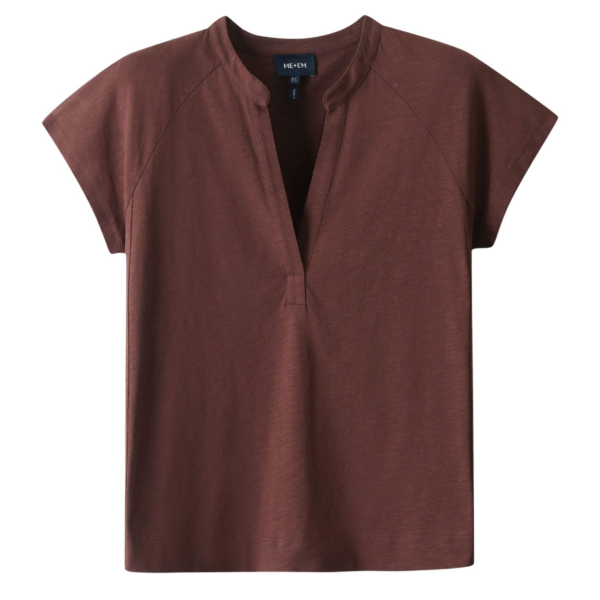 Me and Em Open-V Swing Top
Cotton Slub Jersey Top