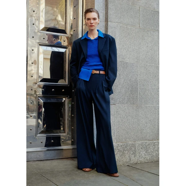 Pinstripe Wool Blend - Pants - Intelligent British Fashion at Luxury Shoes 