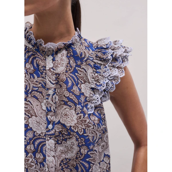 ME+EM Ruffle Straight Blouse