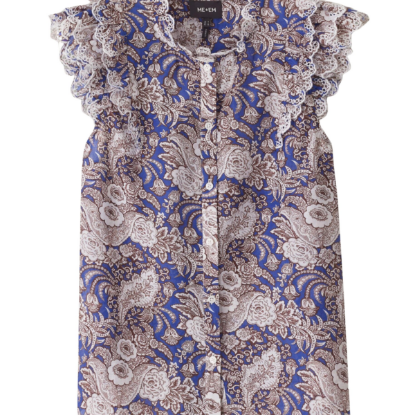 ME+EM Ruffle Straight Blouse