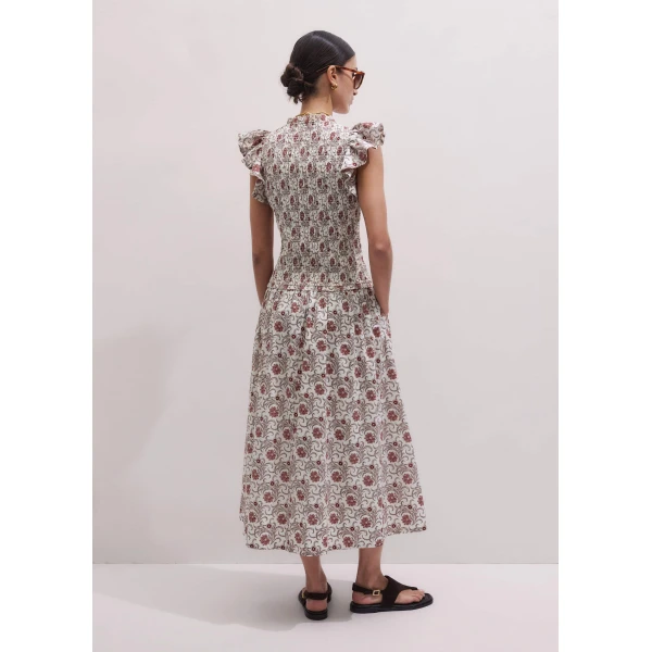 ME+EM Shirred Midi Dress