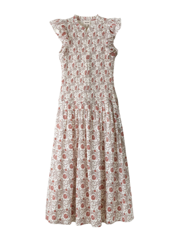 ME+EM Shirred Midi Dress