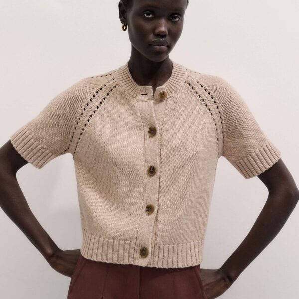 Me and Em Short Sleeve Cardigan
Chunky Cotton Knit, view 2