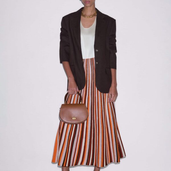 Me and Em Stripe Knit Maxi Skirt
Metallic Viscose, view 2