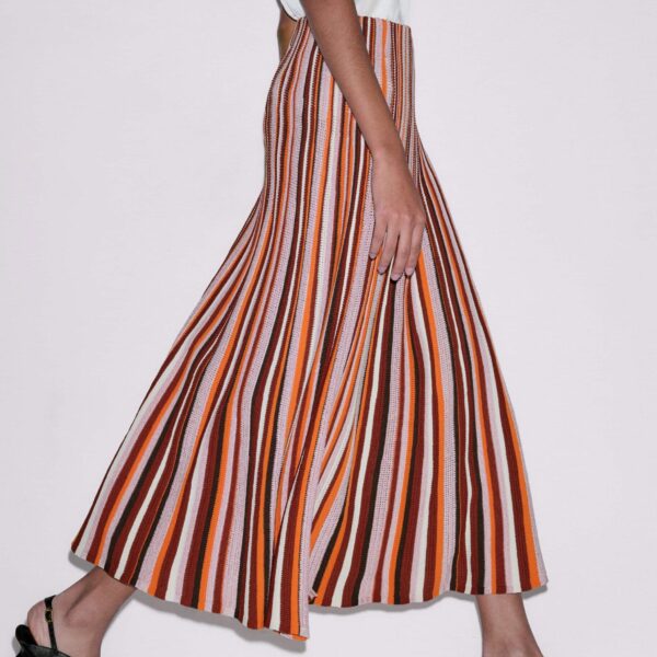 Me and Em Stripe Knit Maxi Skirt
Metallic Viscose, view 6