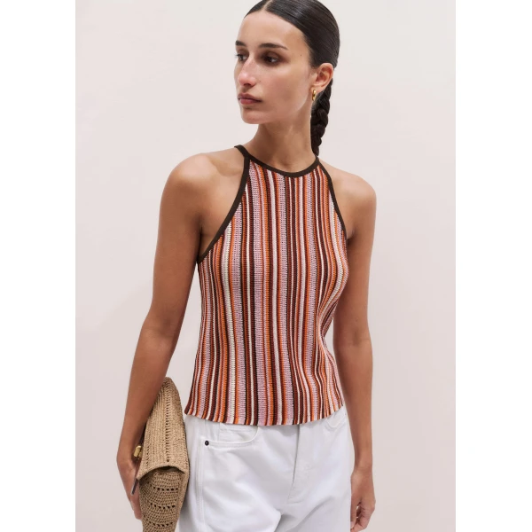 ME+EM Stripe Slim Knit Tank