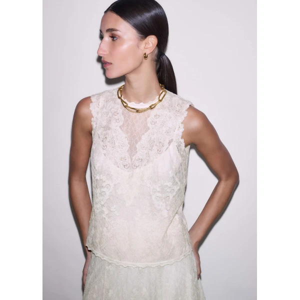 Embroidered Tulle - Tops - Intelligent British Fashion at Luxury Shoes 