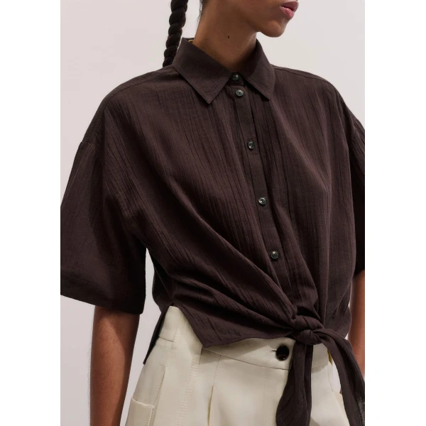 ME+EM Tie Front Beach Shirt