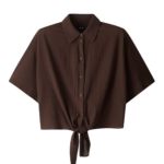 ME+EM Tie Front Beach Shirt