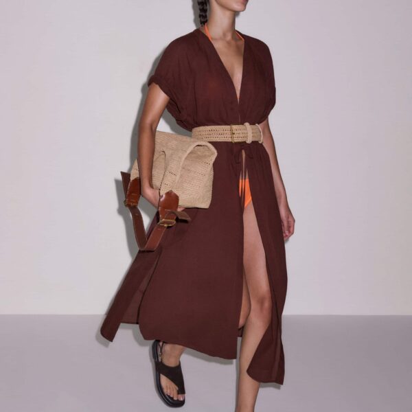 Me and Em Tie Front Maxi Cover Up
Cotton Voile Top, view 2