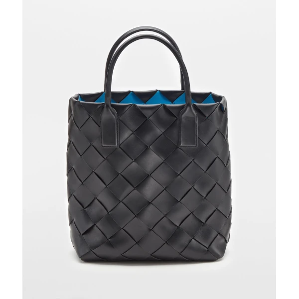 Khaite Maxi Intreccio Tote in Black/swimming pool - Multicolour Totes & Top-Handle Bags - The Lotus Tote Bag - Shop at Luxury Shoes 