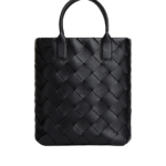 Bottega Veneta Maxi Intreccio Tote in Black/swimming pool