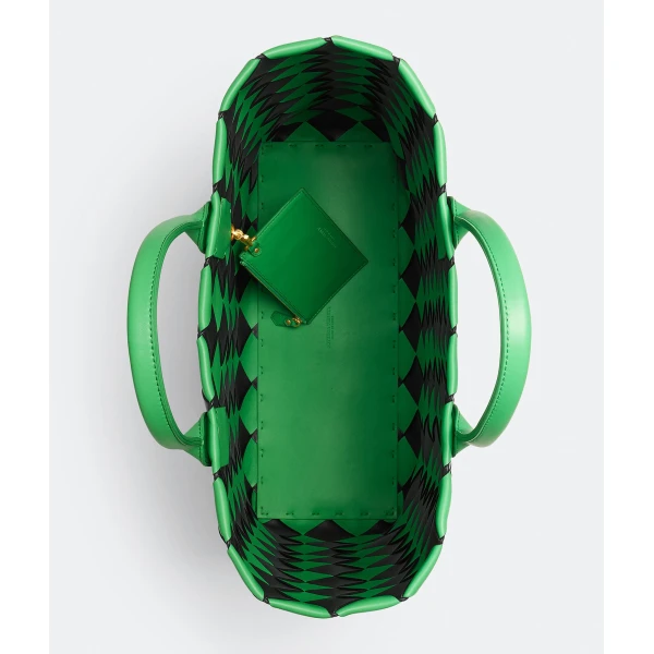 Khaite Maxi Intreccio Tote in Grass/black - Multicolour Totes & Top-Handle Bags - The Lotus Tote Bag - Shop at Luxury Shoes 