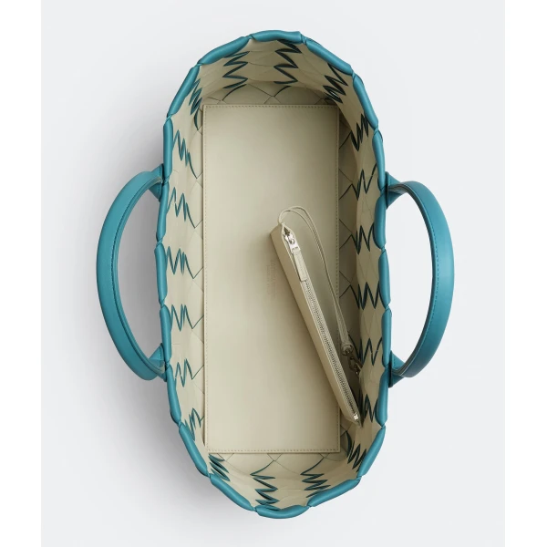 Khaite Maxi Intreccio Tote in Linoleum/plaster - Multicolour Totes & Top-Handle Bags - The Lotus Tote Bag - Shop at Luxury Shoes 