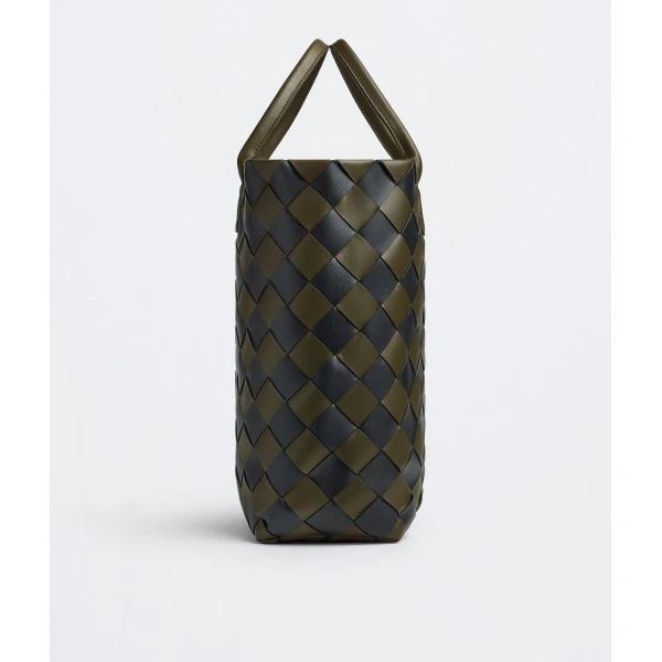 Khaite Maxi Intreccio Tote in Mustard/black - Multicolour Totes & Top-Handle Bags - The Lotus Tote Bag - Shop at Luxury Shoes 