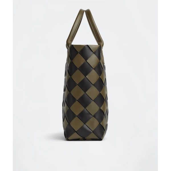 Khaite Maxi Intreccio Tote in Mustard/black - Multicolour Totes & Top-Handle Bags - The Lotus Tote Bag - Shop at Luxury Shoes 
