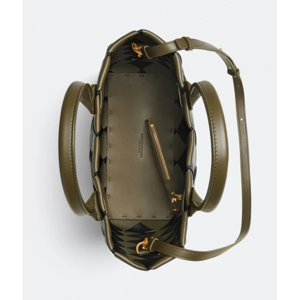 Khaite Maxi Intreccio Tote in Mustard/black - Multicolour Totes & Top-Handle Bags - The Lotus Tote Bag - Shop at Luxury Shoes 