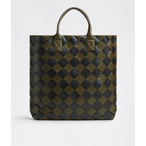 Khaite Maxi Intreccio Tote in Mustard/black - Multicolour Totes & Top-Handle Bags - The Lotus Tote Bag - Shop at Luxury Shoes 
