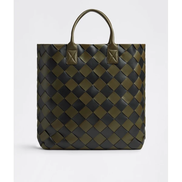 Khaite Maxi Intreccio Tote in Mustard/black - Multicolour Totes & Top-Handle Bags - The Lotus Tote Bag - Shop at Luxury Shoes 