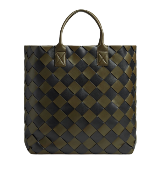 Khaite Maxi Intreccio Tote in Mustard/black - Multicolour Totes & Top-Handle Bags - The Lotus Tote Bag - Shop at Luxury Shoes 