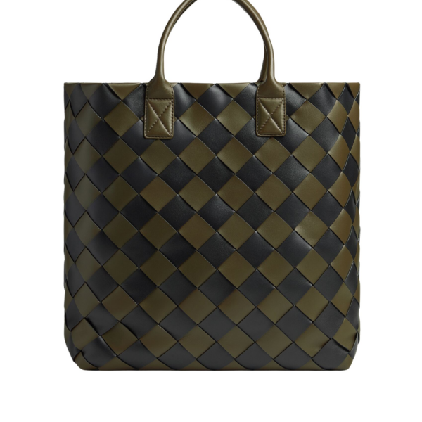 Khaite Maxi Intreccio Tote in Mustard/black - Multicolour Totes & Top-Handle Bags - The Lotus Tote Bag - Shop at Luxury Shoes 