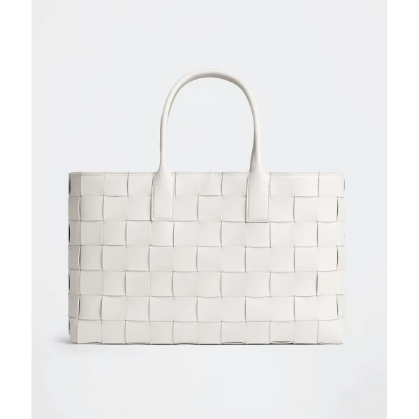 Khaite Maxi Intreccio Tote in White/black - Multicolour Totes & Top-Handle Bags - The Lotus Tote Bag - Shop at Luxury Shoes 