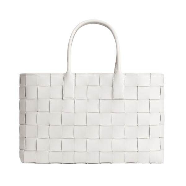 Khaite Maxi Intreccio Tote in White/black - Multicolour Totes & Top-Handle Bags - The Lotus Tote Bag - Shop at Luxury Shoes 