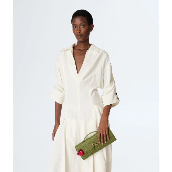 Khaite Women's Andiamo Clutch in Matcha/lipstick - Multicolour Clutch Bags - The Lotus Tote Bag - Shop at Luxury Shoes 