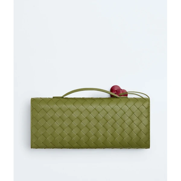 Khaite Women's Andiamo Clutch in Matcha/lipstick - Multicolour Clutch Bags - The Lotus Tote Bag - Shop at Luxury Shoes 