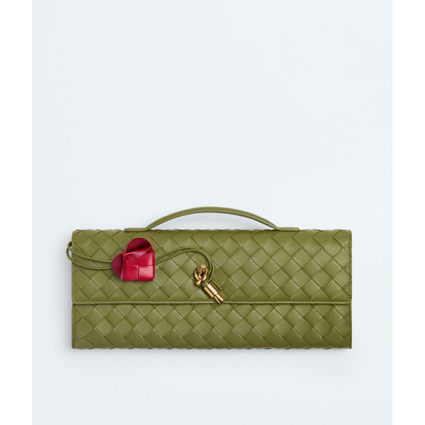 Khaite Women's Andiamo Clutch in Matcha/lipstick - Multicolour Clutch Bags - The Lotus Tote Bag - Shop at Luxury Shoes 