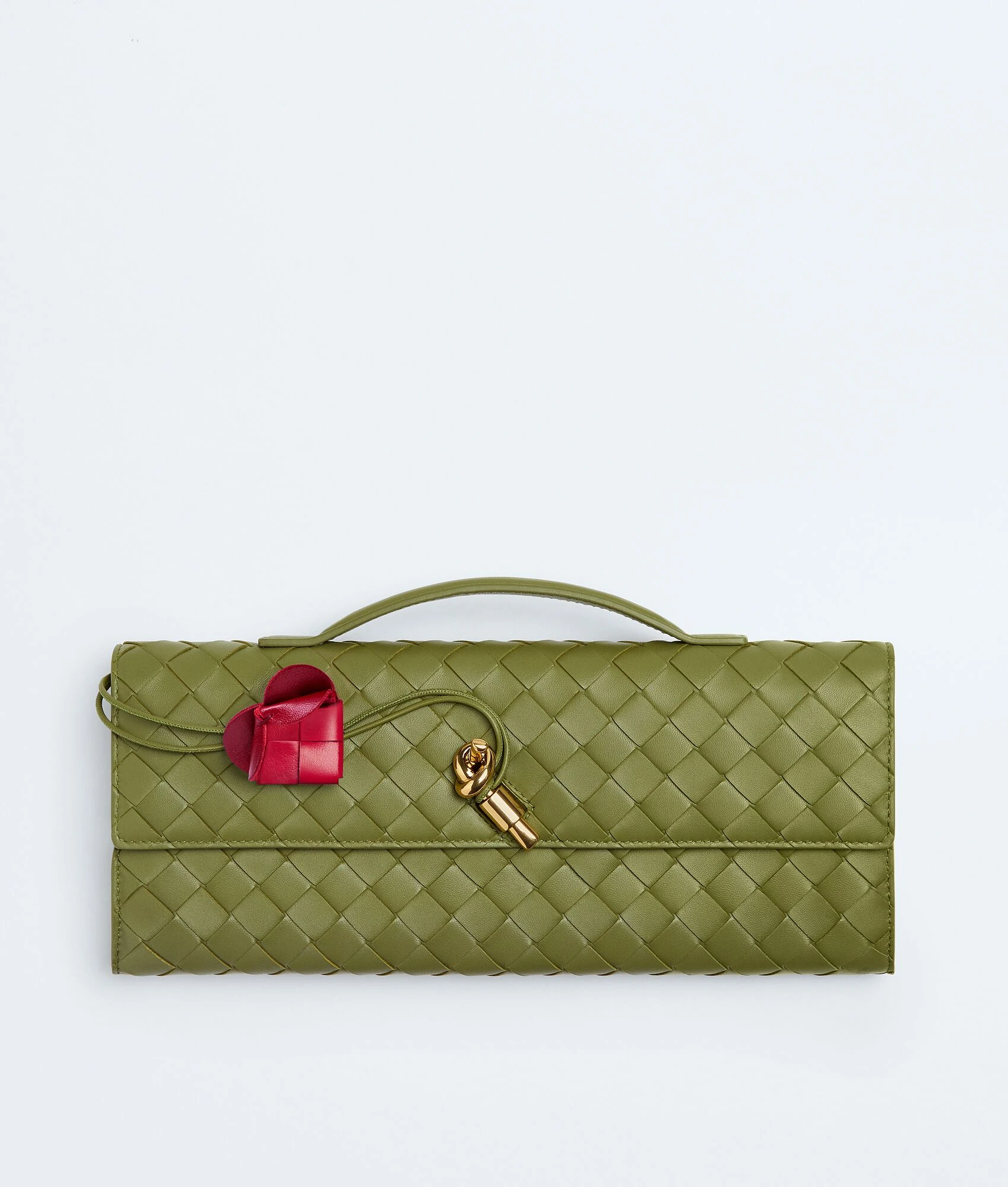 Khaite Women's Andiamo Clutch in Matcha/lipstick - Multicolour Clutch Bags - The Lotus Tote Bag - Shop at Luxury Shoes Khaite Women's Andiamo Clutch in Matcha/lipstick - Multicolour Clutch Bags - The Lotus Tote Bag - Shop at Luxury Shoes