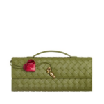 Khaite Women's Andiamo Clutch in Matcha/lipstick - Multicolour Clutch Bags - The Lotus Tote Bag - Shop at Luxury Shoes 