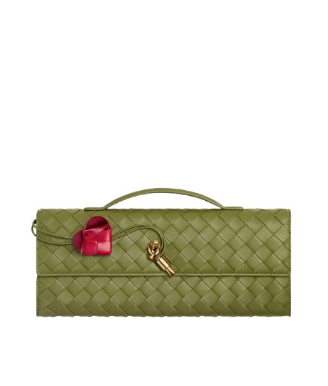 Khaite Women's Andiamo Clutch in Matcha/lipstick - Multicolour Clutch Bags - The Lotus Tote Bag - Shop at Luxury Shoes 