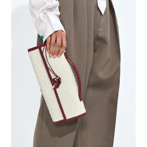 Khaite Women's Andiamo Clutch in White/lava red - Multicolour Clutch Bags - The Lotus Tote Bag - Shop at Luxury Shoes 