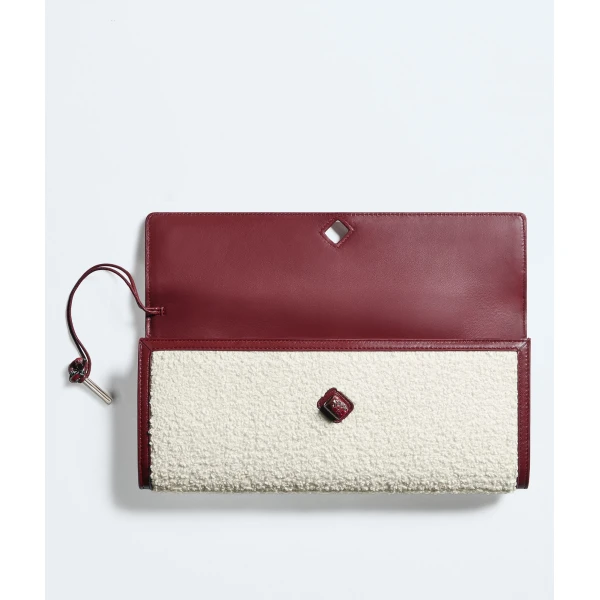Khaite Women's Andiamo Clutch in White/lava red - Multicolour Clutch Bags - The Lotus Tote Bag - Shop at Luxury Shoes 