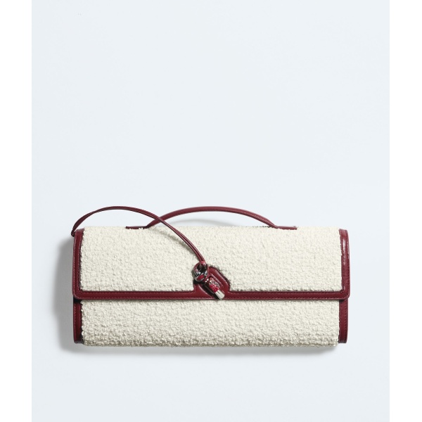 Khaite Women's Andiamo Clutch in White/lava red - Multicolour Clutch Bags - The Lotus Tote Bag - Shop at Luxury Shoes 