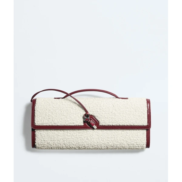 Khaite Women's Andiamo Clutch in White/lava red - Multicolour Clutch Bags - The Lotus Tote Bag - Shop at Luxury Shoes 